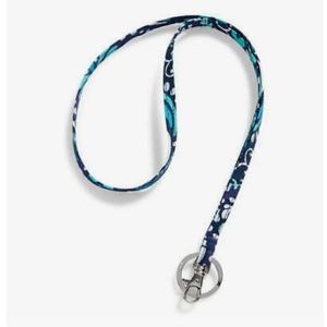 Vera Bradley NWT Blue Island Medallion Signature Ring & ID Clip Lanyard